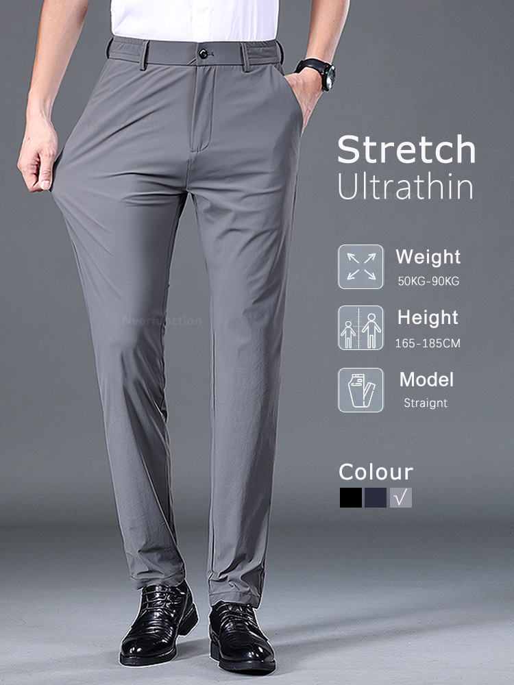 Formal Trouser Stretch - Summer Thin Stretch Trousers Men Elastic