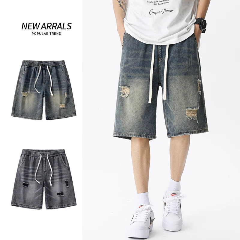 Men'S Fashion Linen Pants - Summer Thin Denim Shorts Men's Retro
