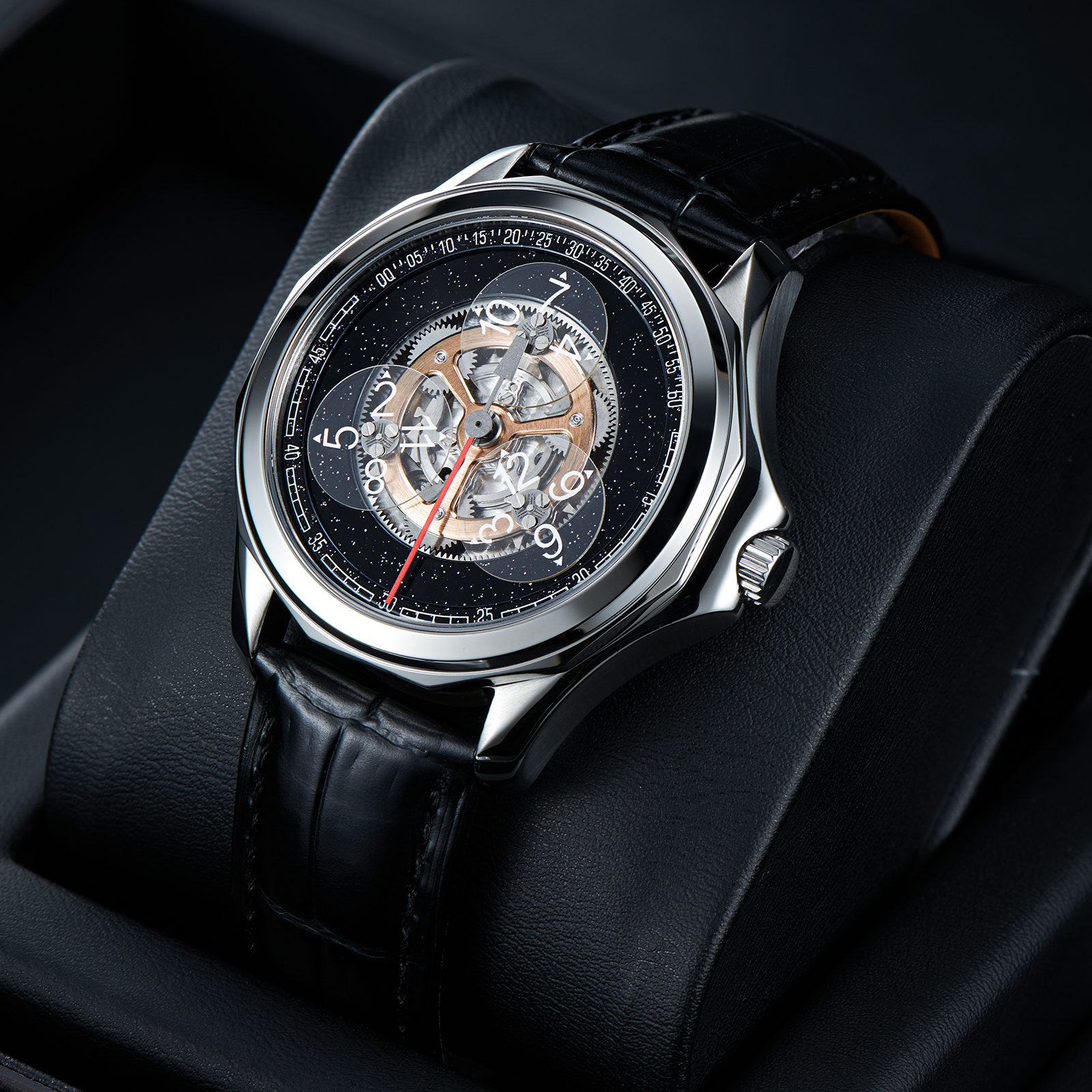Mens Fashion In 1920 - OBLVLO Stars Sapphire Wheel Mechanical Automatic