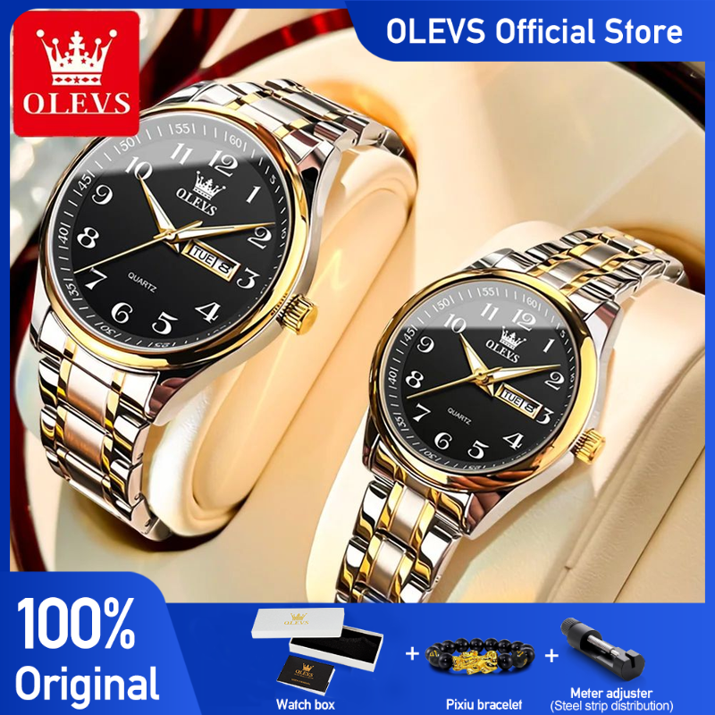 Mens Fashion In 40S - OLEVS Top Brand Couple Quartz Watches