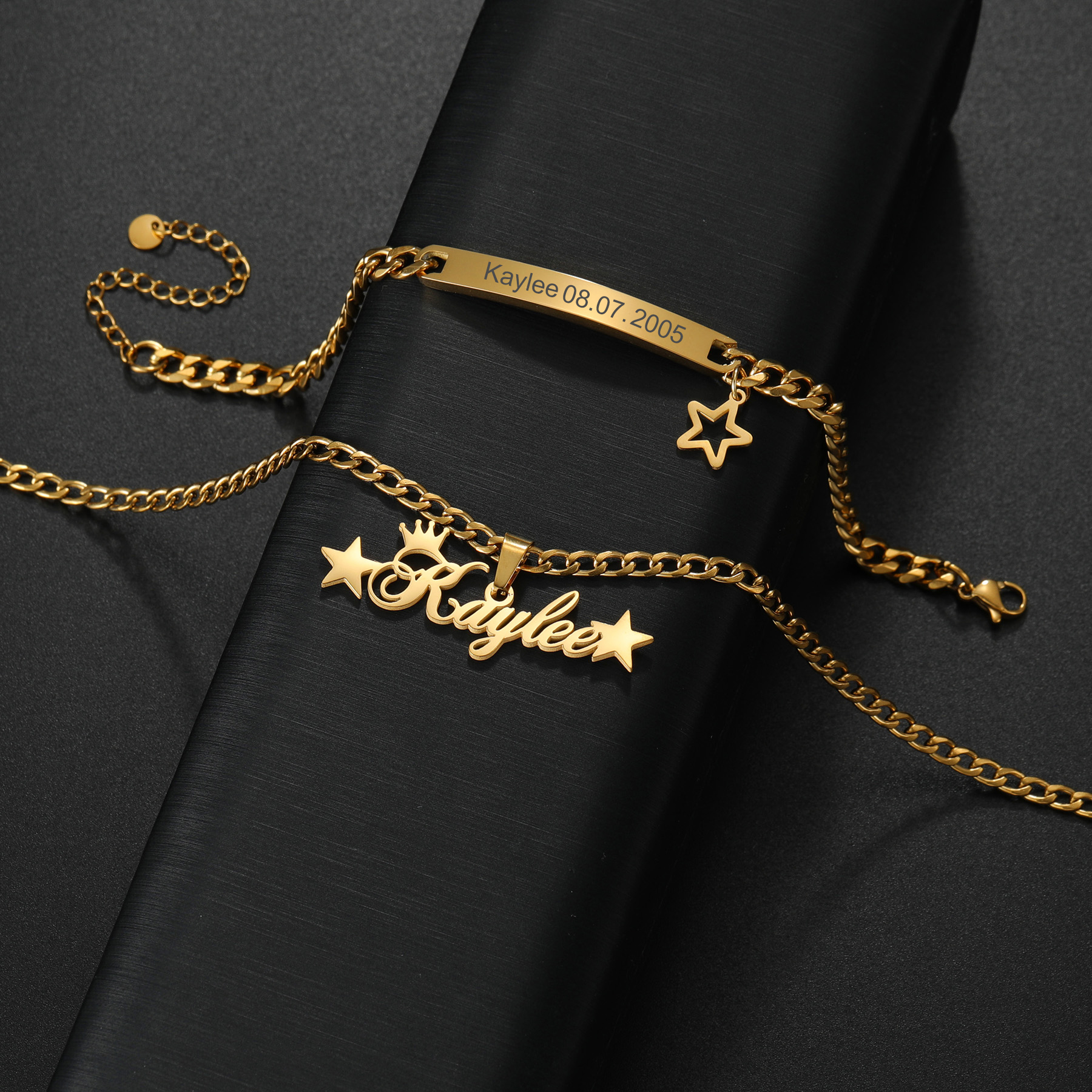 Men'S Fashion Jewelry Bracelets - Customized Name Necklace Bracelet Jewelry Sets