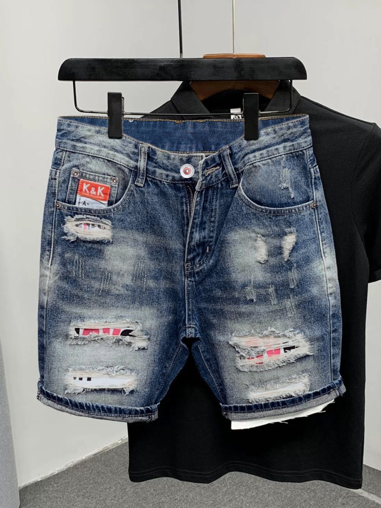 Men'S Fashion Linen Pants - 2026 Summer Ripped Straight Men Denim