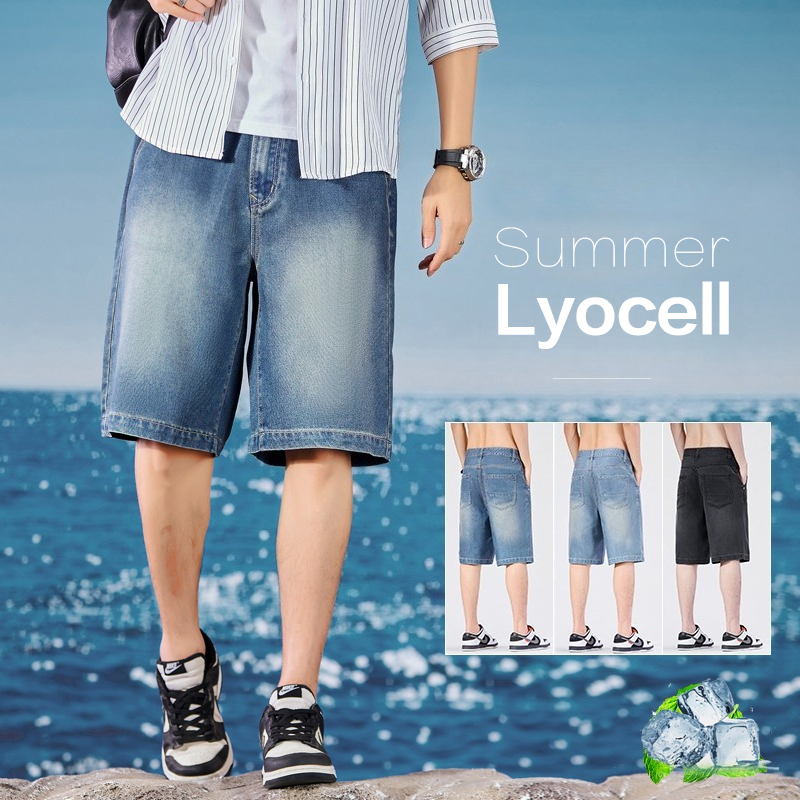 Jogger Sweatpants Men - Summer Thin Men's Denim Shorts Lyocell