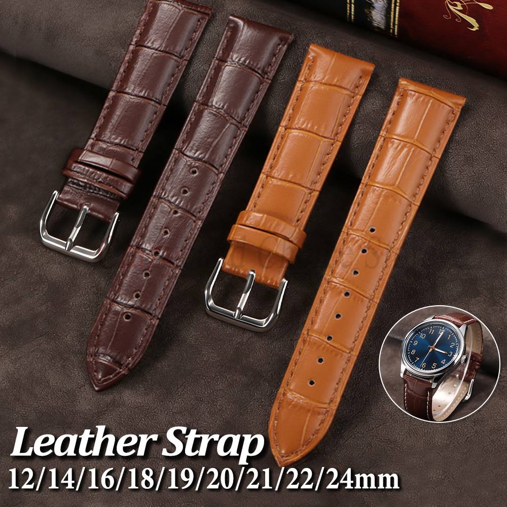 Mens Fashion In 1920 - 20/21/22/24mm Leather Watch Band 12/14/16/18/19/mm for