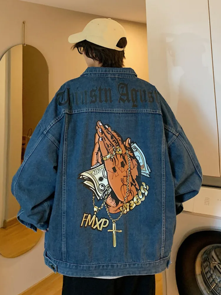 Mens Fashion Denim Jacket - Chic Hip Hop West Coast Denim