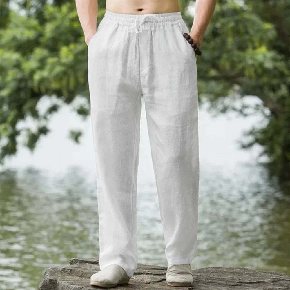 New Men's Beach Pants Joggers  - Men'S Fashion Linen Pants ulasan dan harga
