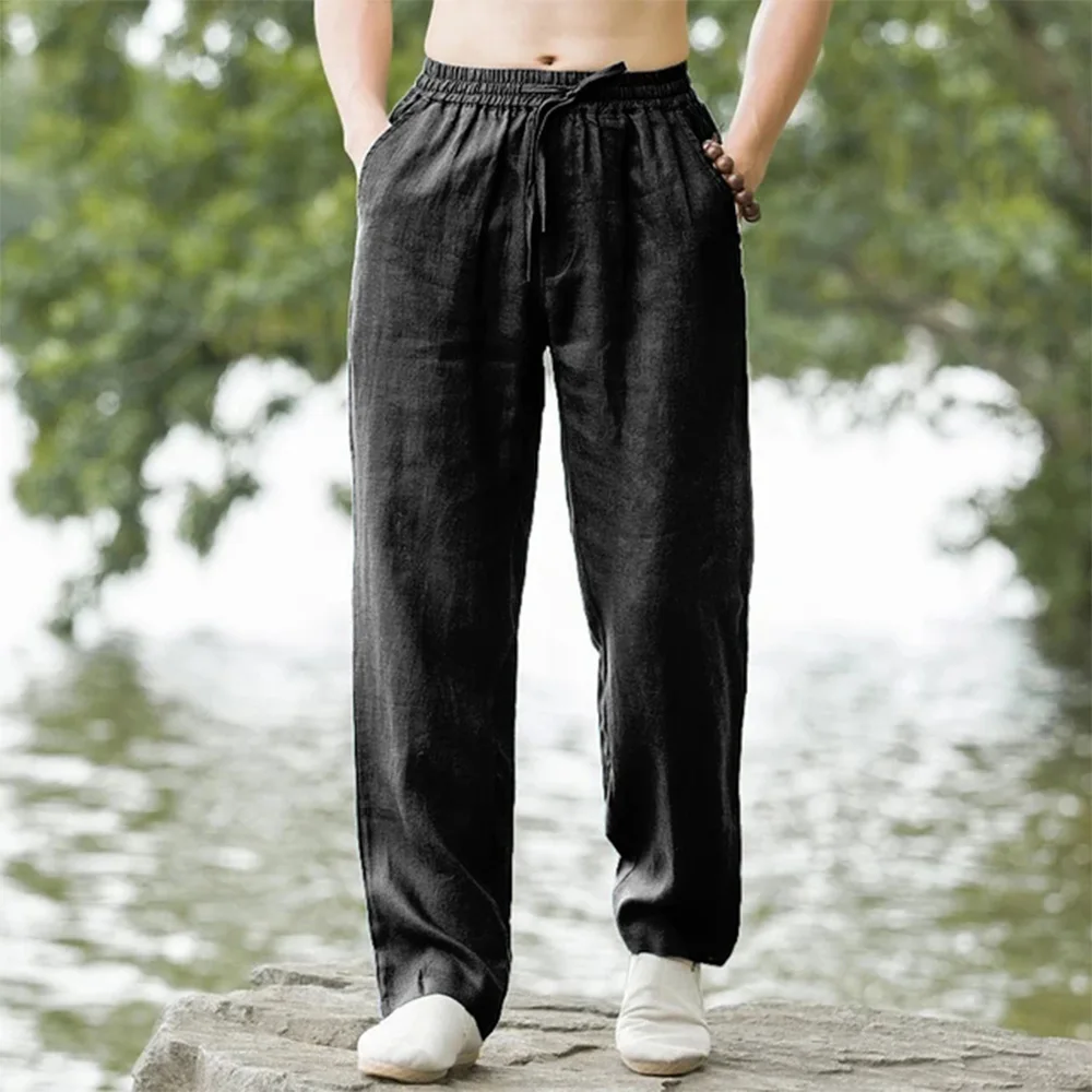 New Men's Beach Pants Joggers  - Men'S Fashion Linen Pants ulasan dan harga