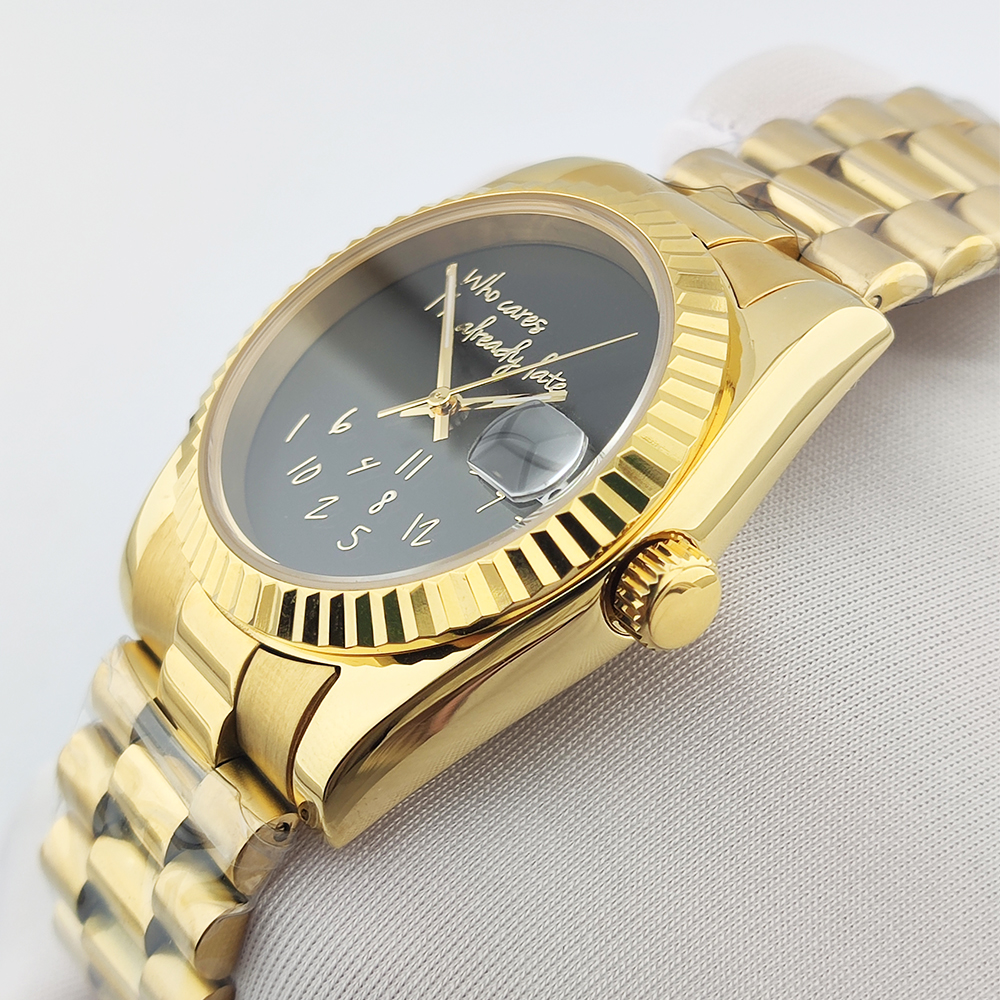 36/39mm Gold Men Watch nh35 Wa - Men'S Fashion Logo ulasan dan harga