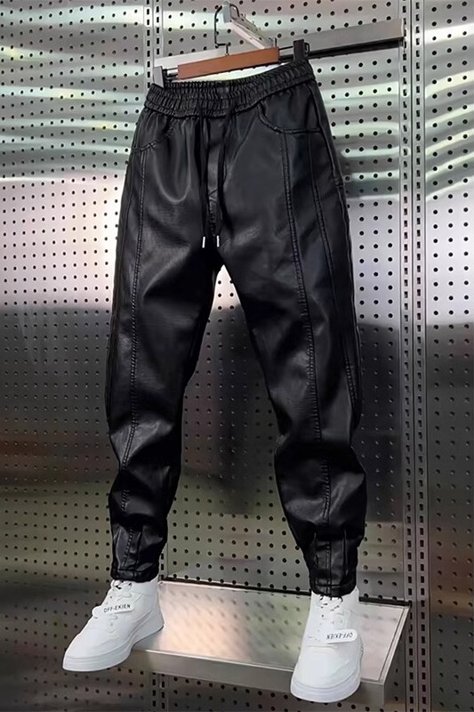 Leather Pants Men's Hip Hop Ha - Jogger Sweatpants Men ulasan dan harga