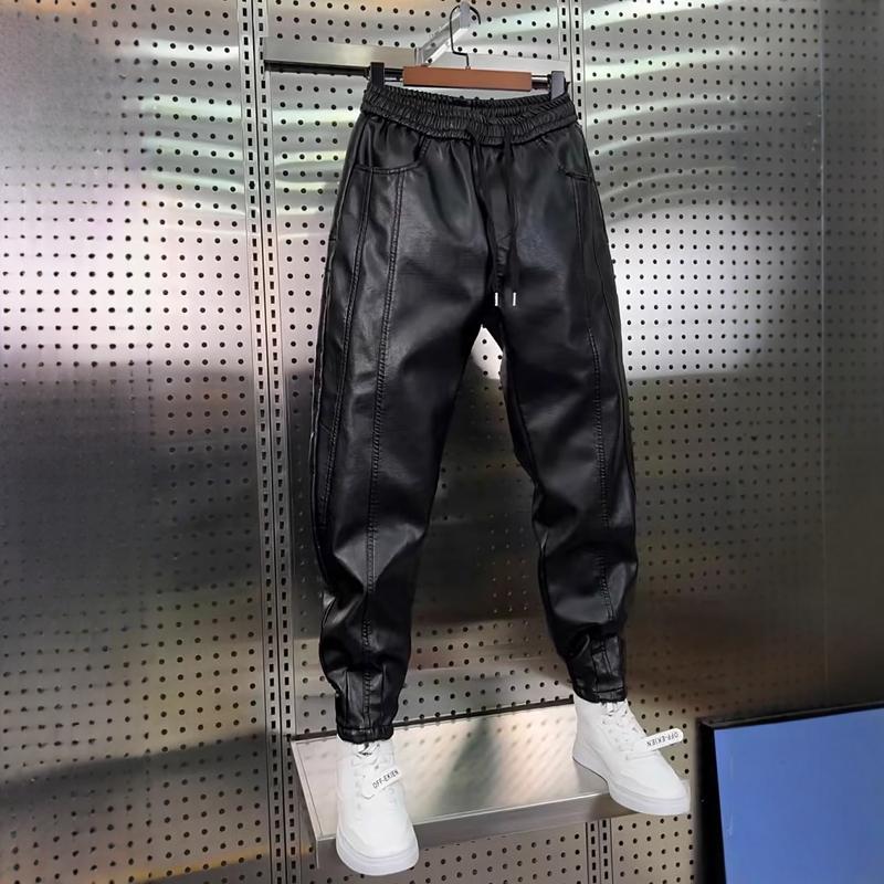 Leather Pants Men's Hip Hop Ha - Jogger Sweatpants Men ulasan dan harga