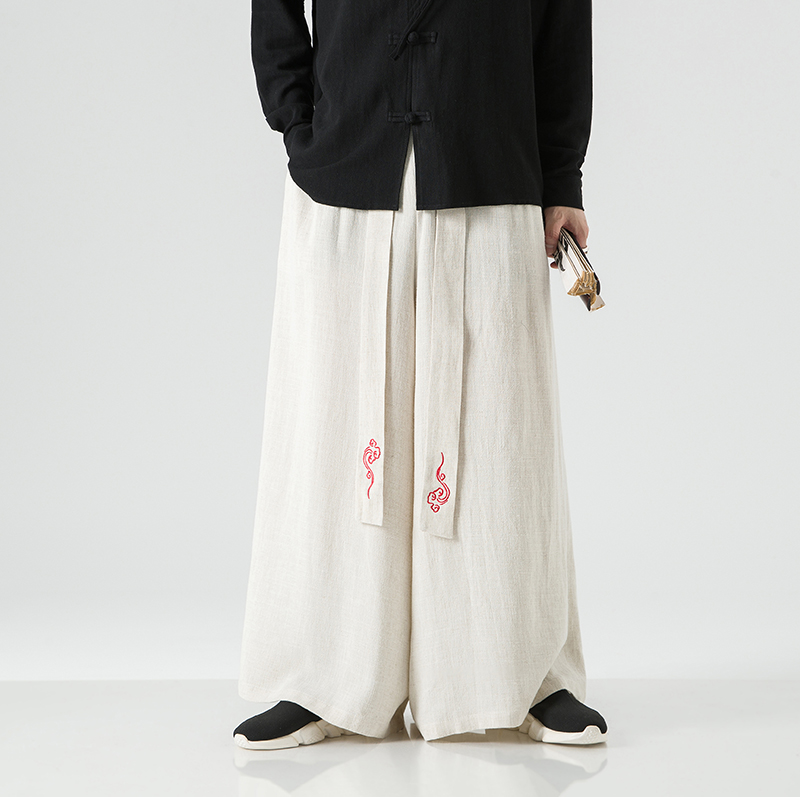 2023 Fashion Men Linen Wide Le - Men'S Fashion Linen Pants ulasan dan harga