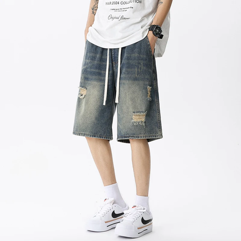 Summer Thin Denim Shorts Men's - Men'S Fashion Linen Pants ulasan dan harga