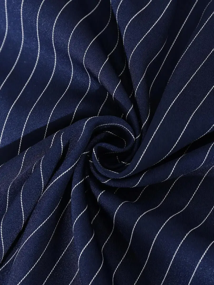 Blue Striped Sleeveless A-Line - Men'S Spring Fashion ulasan dan harga