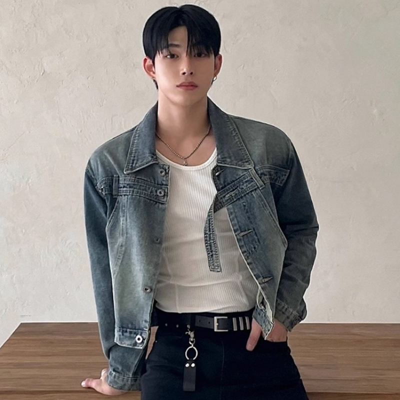 Fashion Retro Denim Jackets Me - Mens Fashion Denim Jacket ulasan dan harga