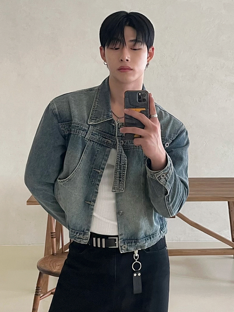 Fashion Retro Denim Jackets Me - Mens Fashion Denim Jacket ulasan dan harga
