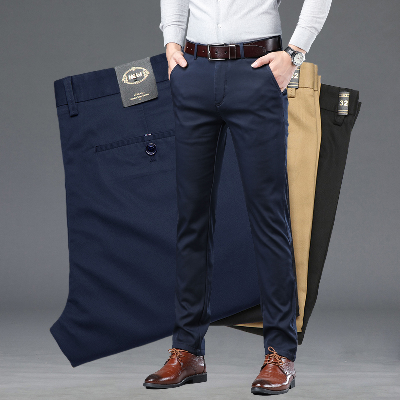Summer Thin Men's Slim Suit Pa - Men'S Fashion Khaki Pants ulasan dan harga