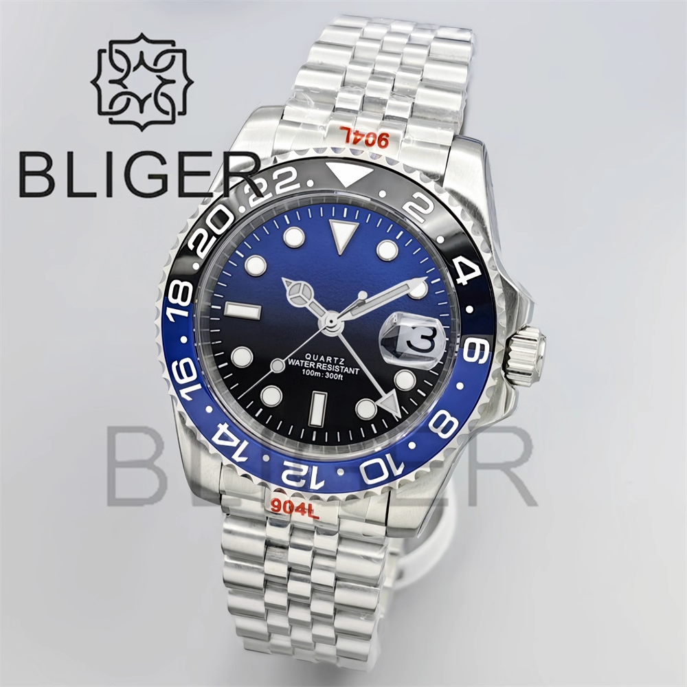 BLIGER 40mm GMT Men's Watches  - Men'S Fashion Logo ulasan dan harga