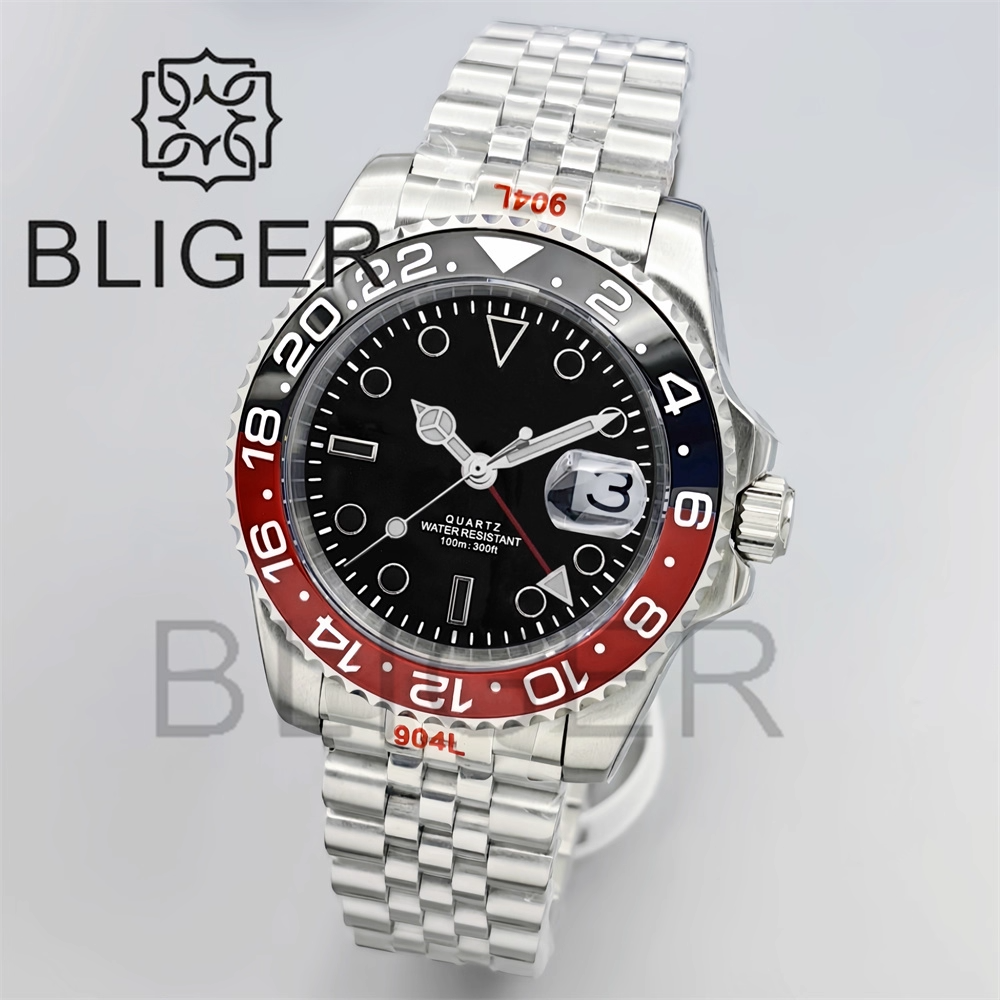 BLIGER 40mm GMT Men's Watches  - Men'S Fashion Logo ulasan dan harga