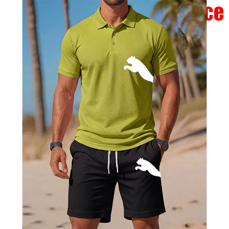 Men's Casual Short-Sleeved Pol - Men'S Fashion Polo ulasan dan harga