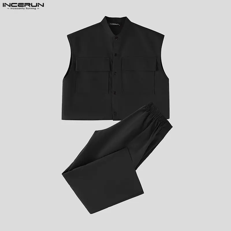 INCERUN Men Sets Solid Sleevel - Men'S Spring Fashion ulasan dan harga