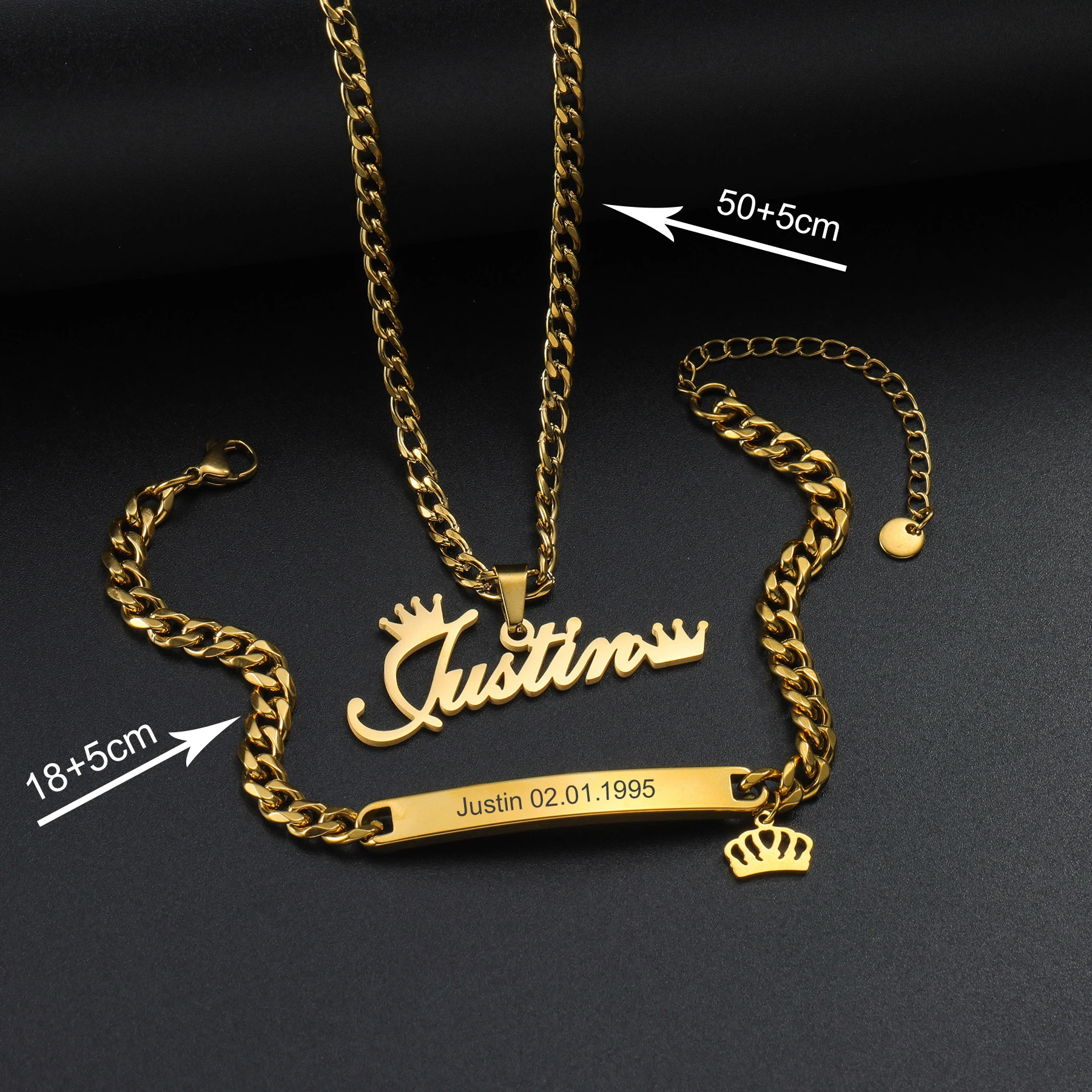 Customized Name Necklace Brace - Men'S Fashion Jewelry Bracelets ulasan dan harga