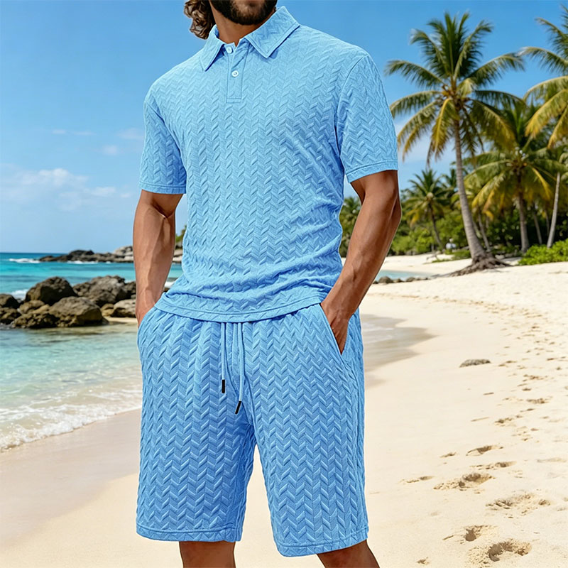 Men's summer lapel jacquard th - Men'S Fashion Polo ulasan dan harga