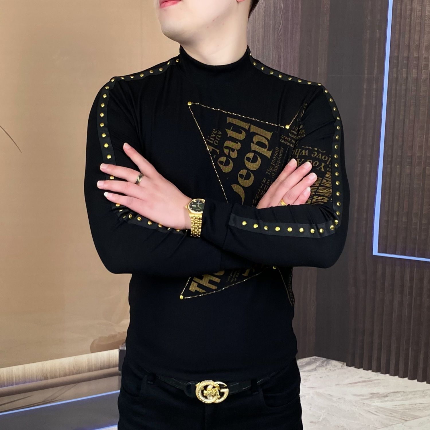 New long-sleeved tops for fash - Men'S Fashion Undershirt ulasan dan harga