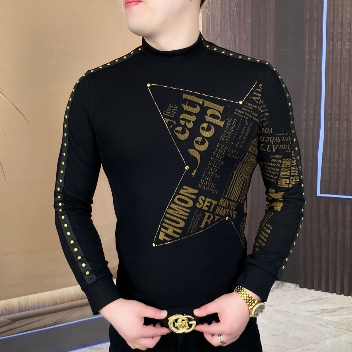 New long-sleeved tops for fash - Men'S Fashion Undershirt ulasan dan harga