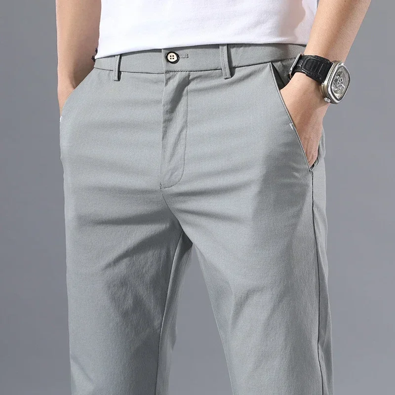 2022 Men's Thin Pants Solid Co - Formal Trouser Stretch ulasan dan harga