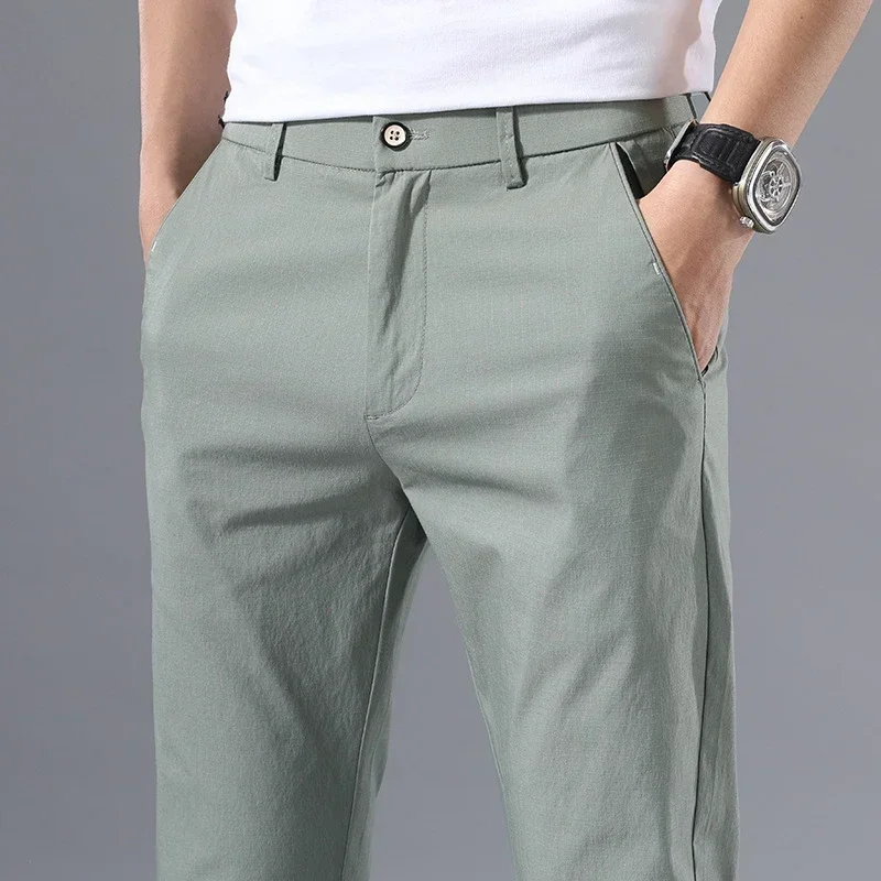 2022 Men's Thin Pants Solid Co - Formal Trouser Stretch ulasan dan harga