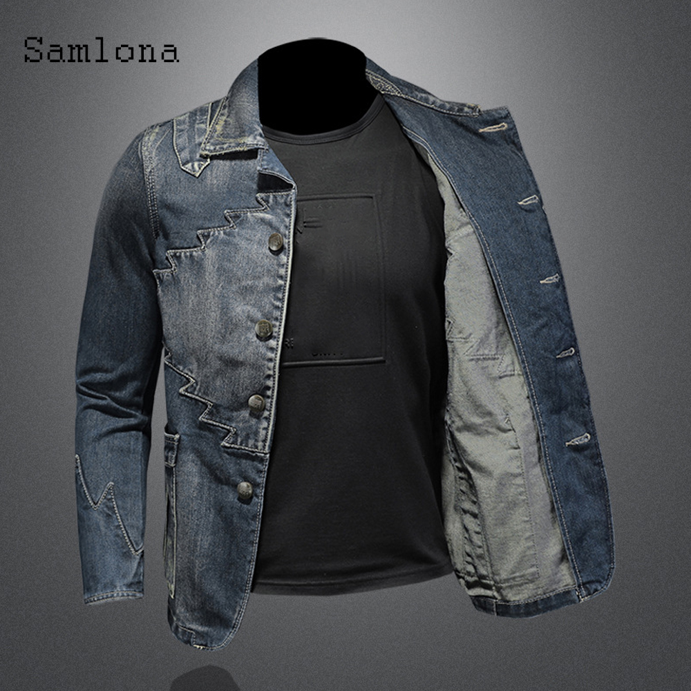2025 Single Breasted Mens Deni - Mens Fashion Denim Jacket ulasan dan harga