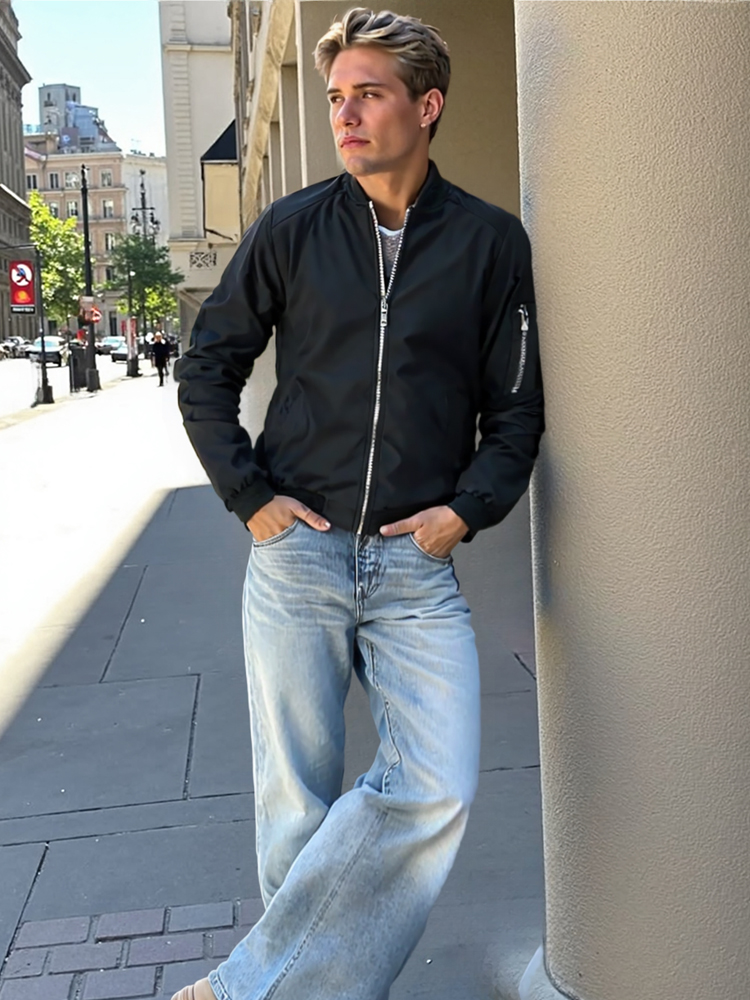 Spring Autumn Men's Bomber Jac - Mens Fashion Bomber Jacket ulasan dan harga