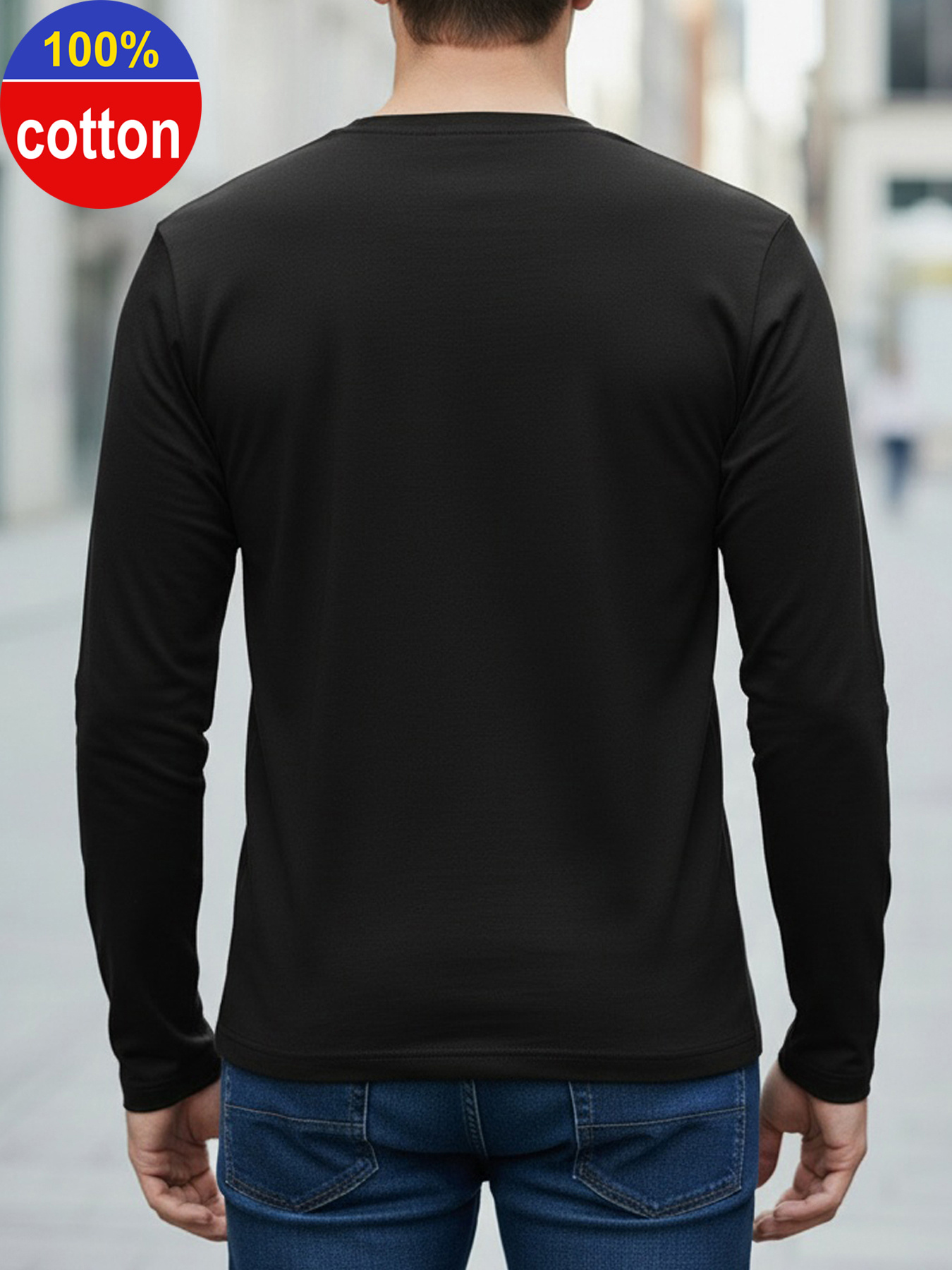100% pure cotton men's long sl - Men'S Fashion Undershirt ulasan dan harga