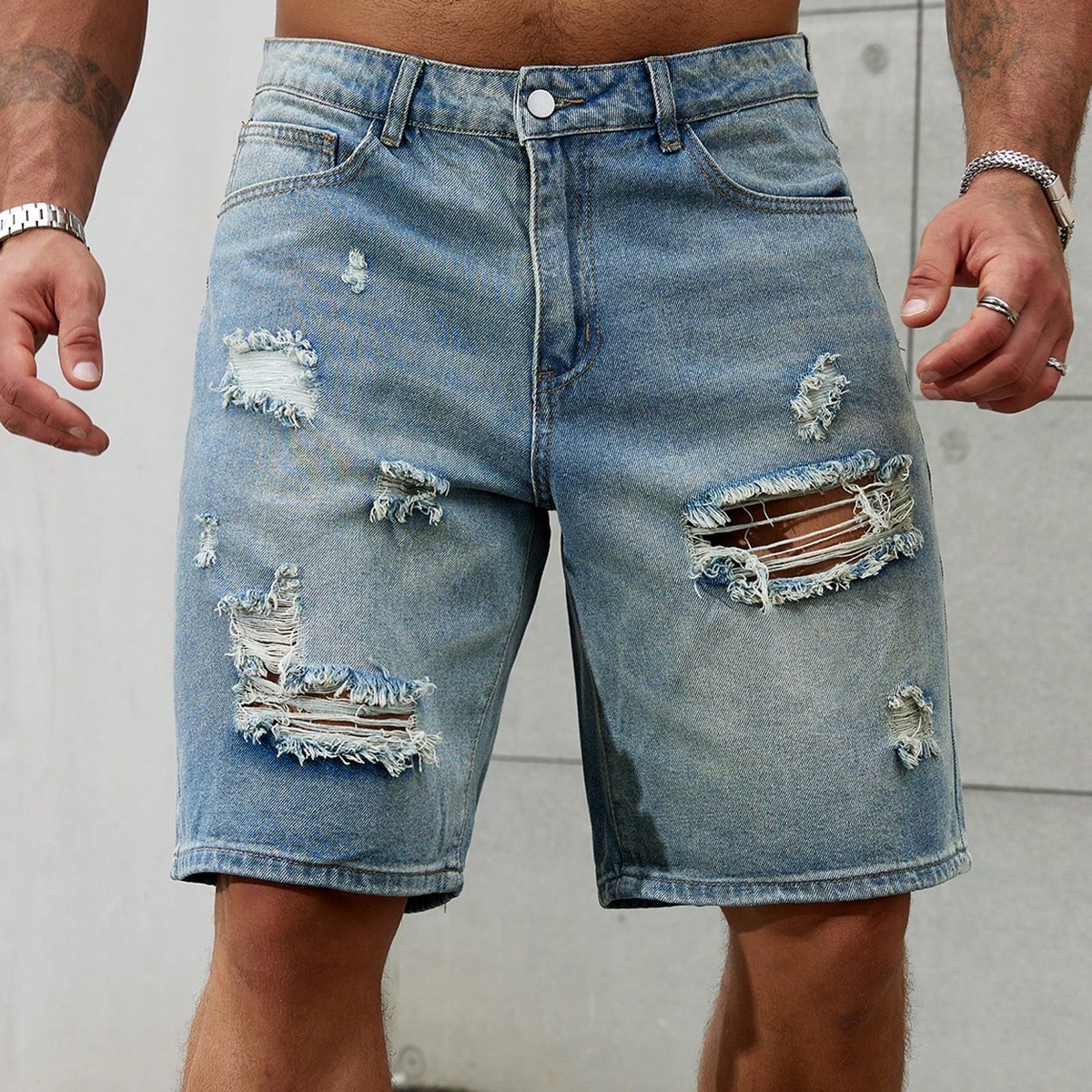 New Fashion Mens Ripped Short  - Men'S Fashion Linen Pants ulasan dan harga
