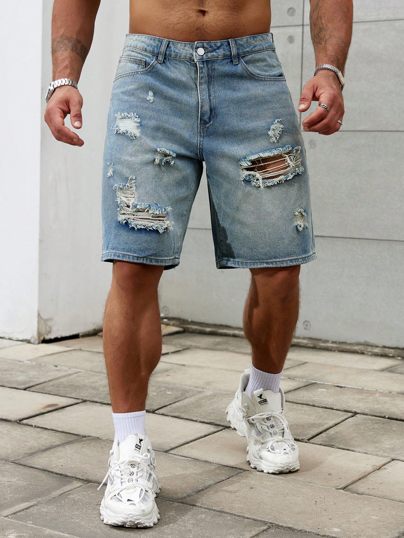 New Fashion Mens Ripped Short  - Men'S Fashion Linen Pants ulasan dan harga