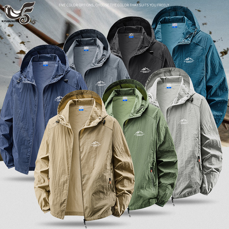 Hooded sunscreen clothing summ - Mens Fashion Bomber Jacket ulasan dan harga