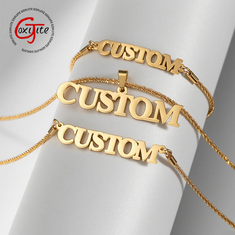 Goxijite Customized Name Lette - Men'S Fashion Jewelry Bracelets ulasan dan harga