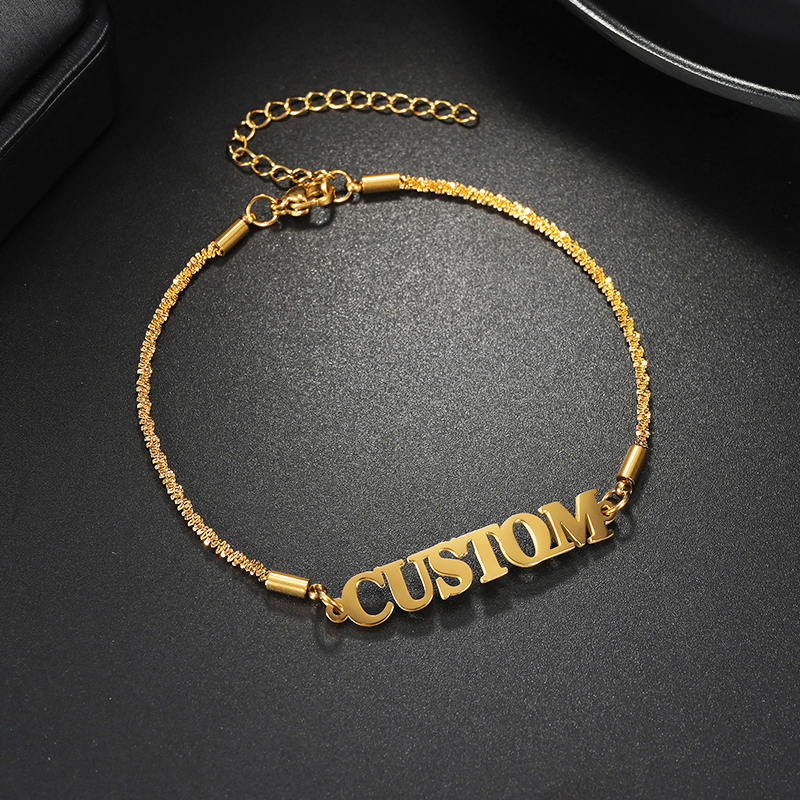 Goxijite Customized Name Lette - Men'S Fashion Jewelry Bracelets ulasan dan harga
