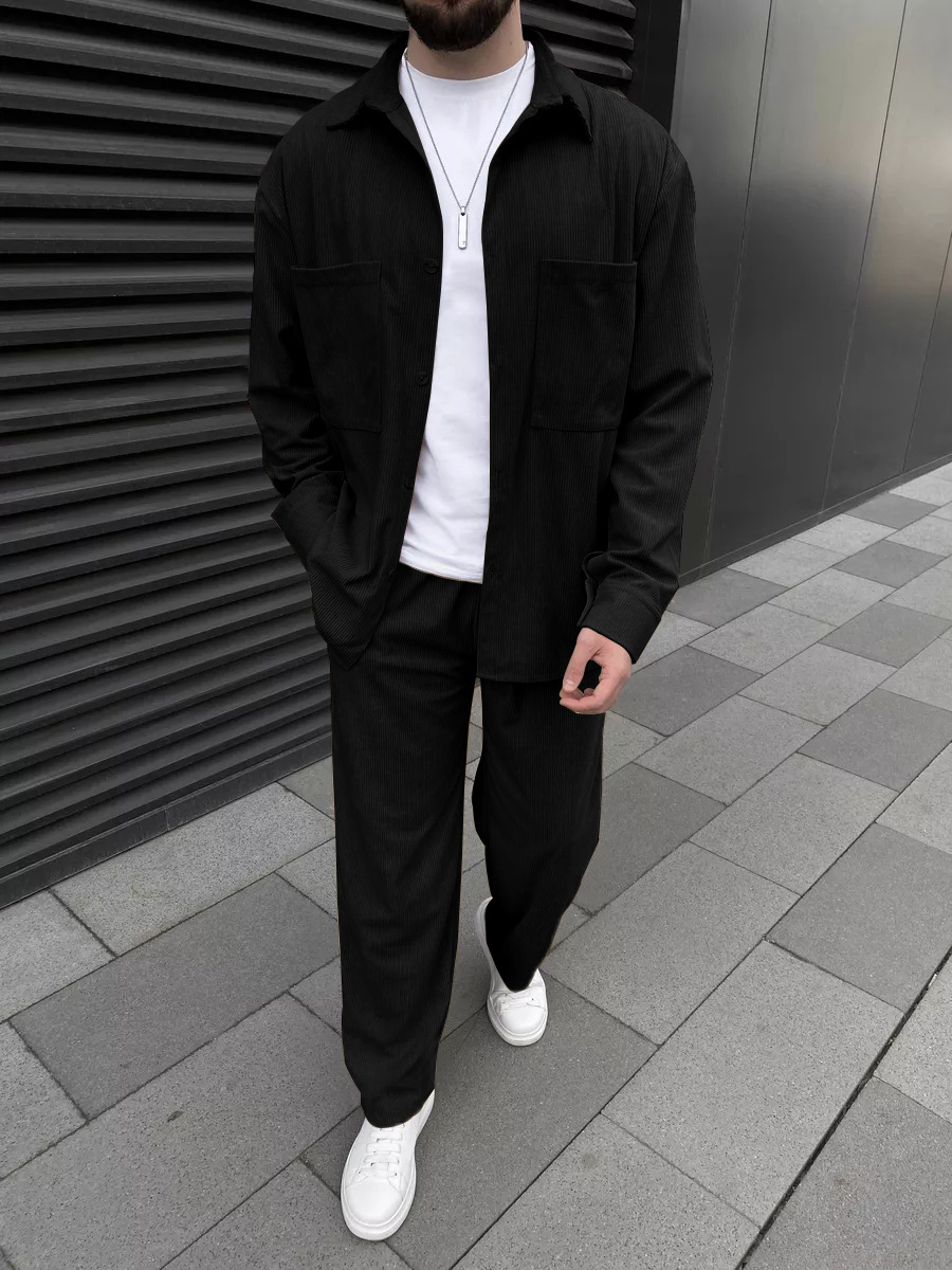 Men's corduroy two-piece outfi - Men'S Fashion Undershirt ulasan dan harga