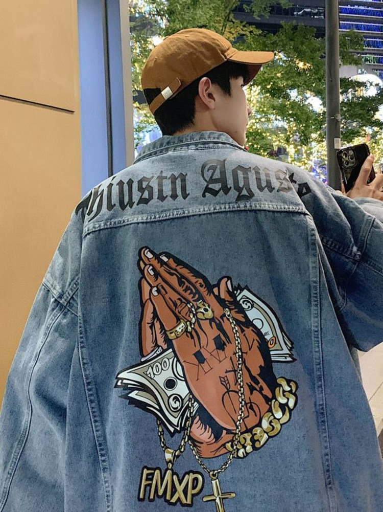 Chic Hip Hop West Coast Denim  - Mens Fashion Denim Jacket ulasan dan harga