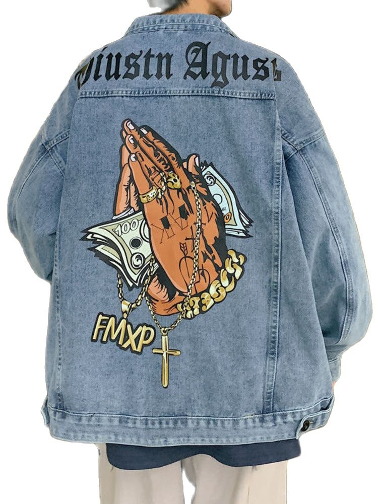 Chic Hip Hop West Coast Denim  - Mens Fashion Denim Jacket ulasan dan harga