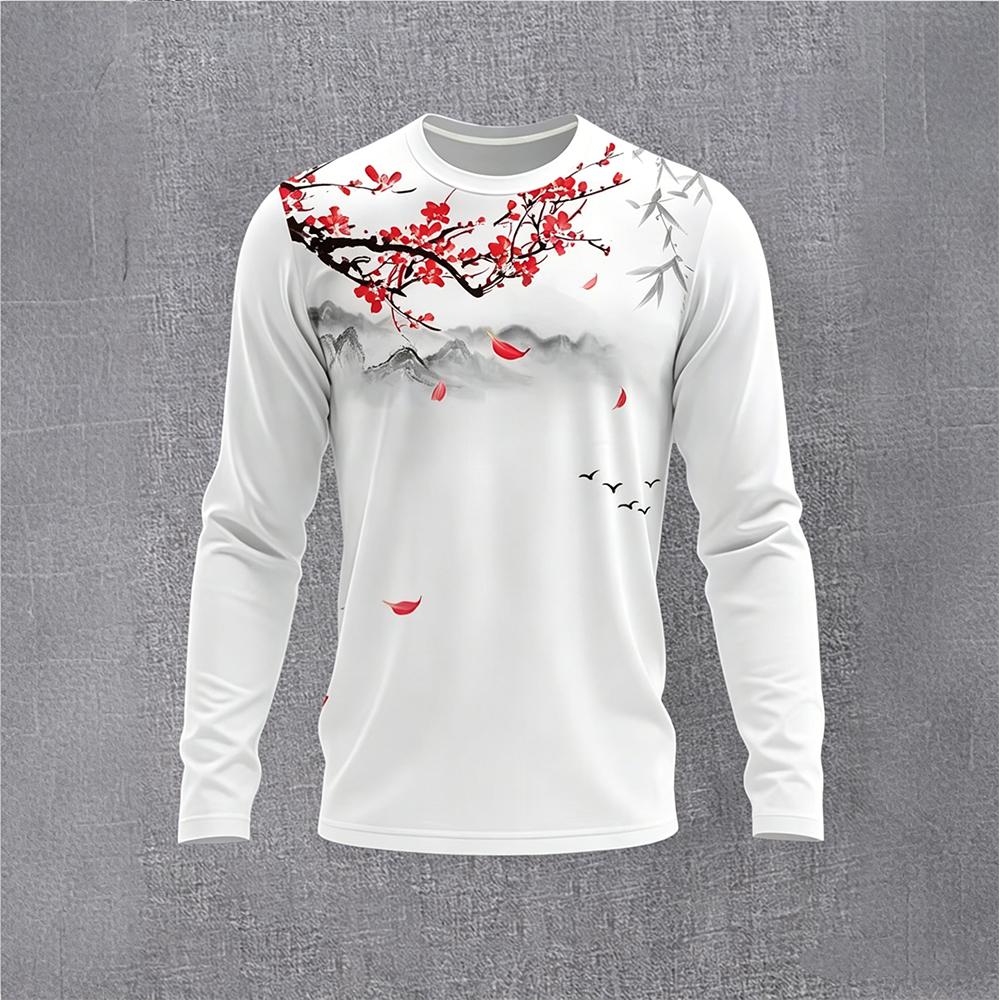 Chinese Style Ink Plum Blossom - Men'S Spring Fashion ulasan dan harga