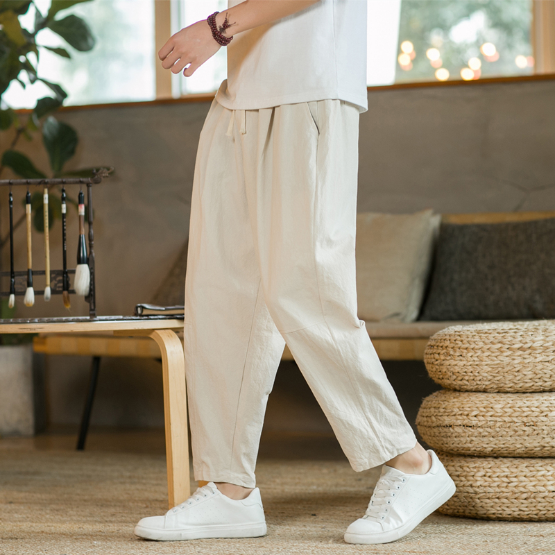 Men's Trousers Cotton Linen Fa - Men'S Fashion Linen Pants ulasan dan harga