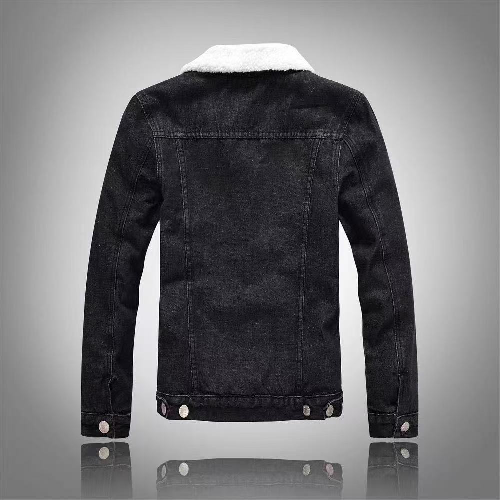 Autumn Winter Men's Fleece Lin - Mens Fashion Denim Jacket ulasan dan harga