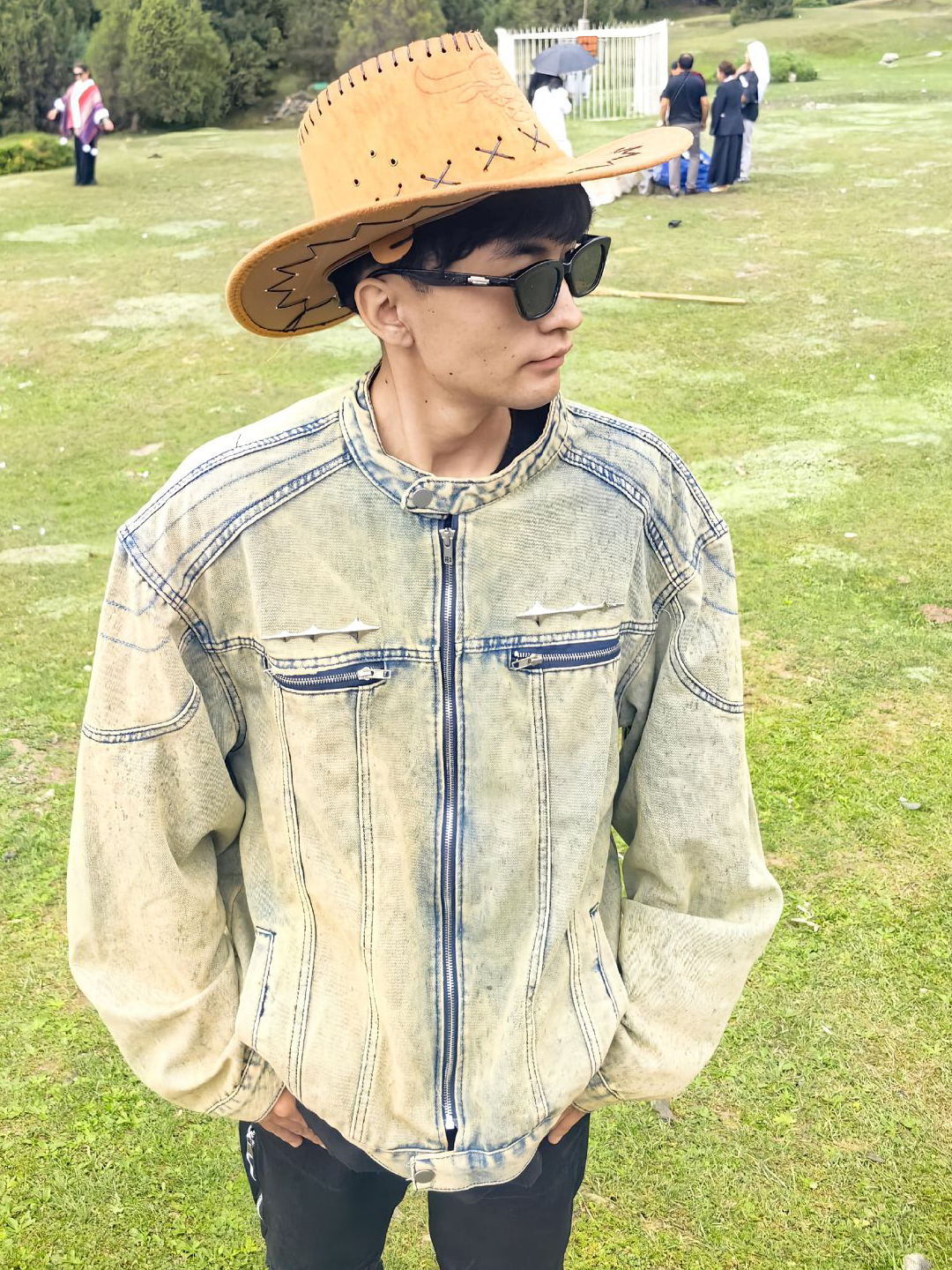 Blue Short Padded Shoulder Den - Mens Fashion Denim Jacket ulasan dan harga