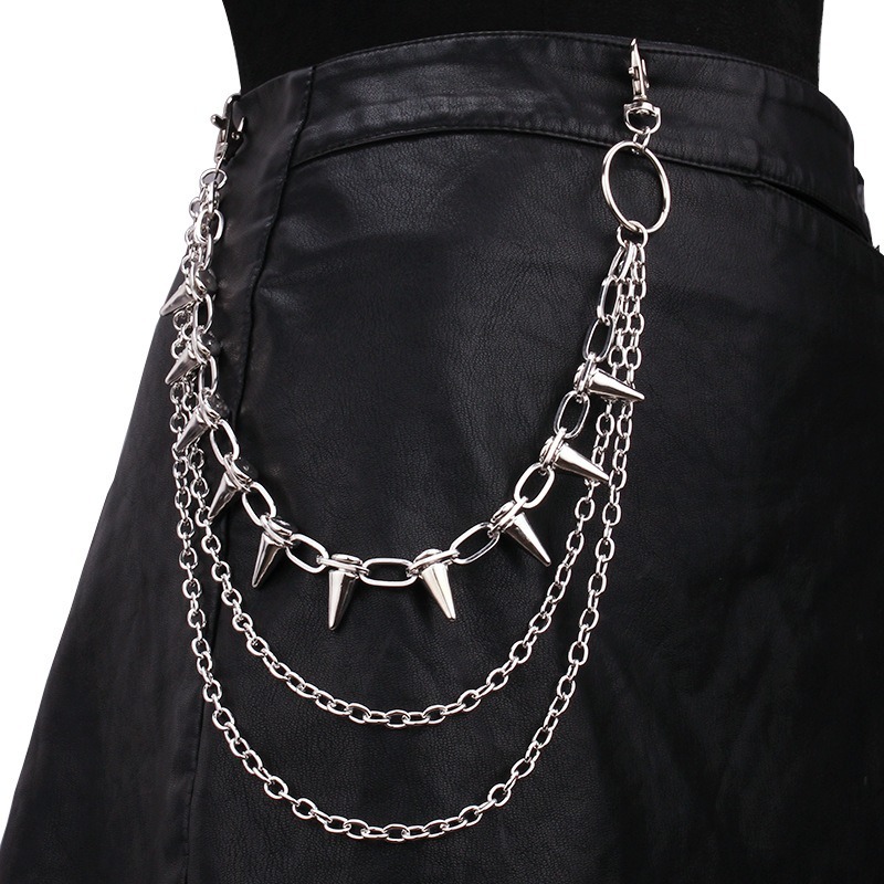 Hip Hop Punk Rock Metal Pants  - Men'S Fashion Linen Pants ulasan dan harga