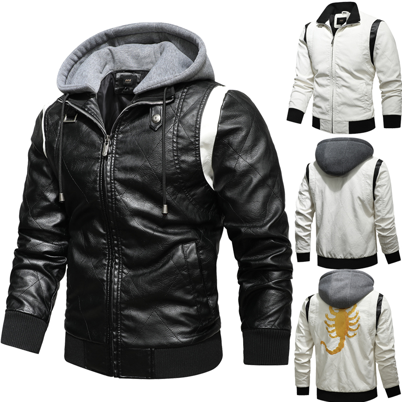 Autumn Winter Bomber Leather J - Mens Fashion Bomber Jacket ulasan dan harga