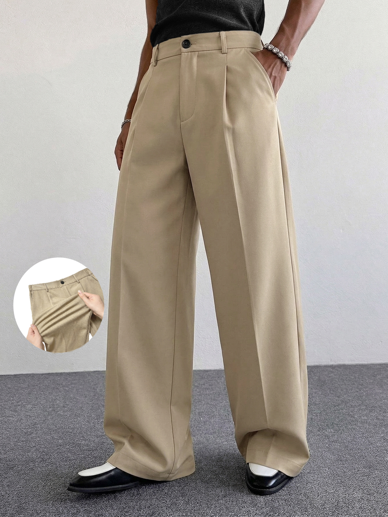 Casual Straight-Leg Pants For  - Men'S Fashion Khaki Pants ulasan dan harga