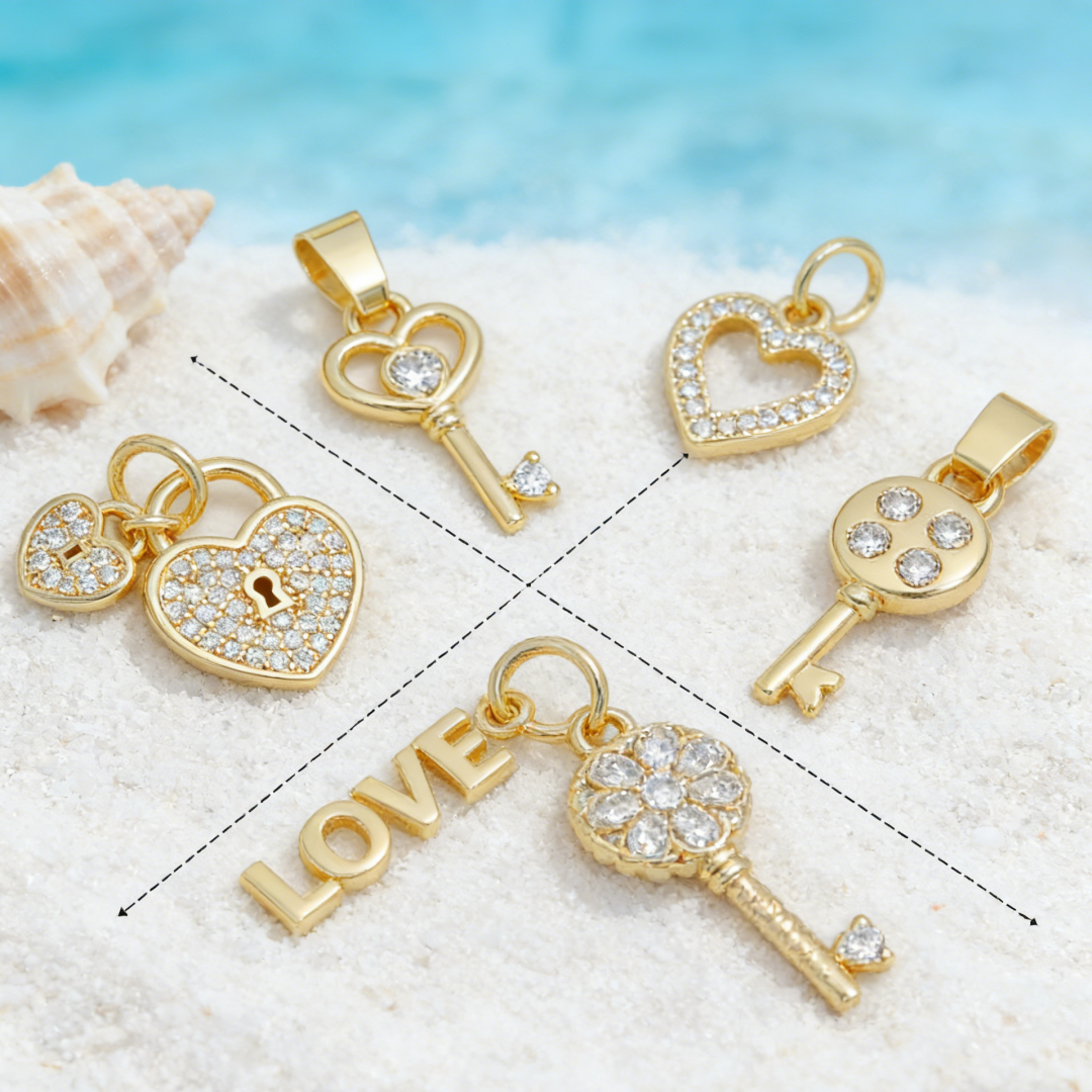 4Pcs Pendants Brass Cubic Zirc - Men'S Fashion Jewelry Bracelets ulasan dan harga