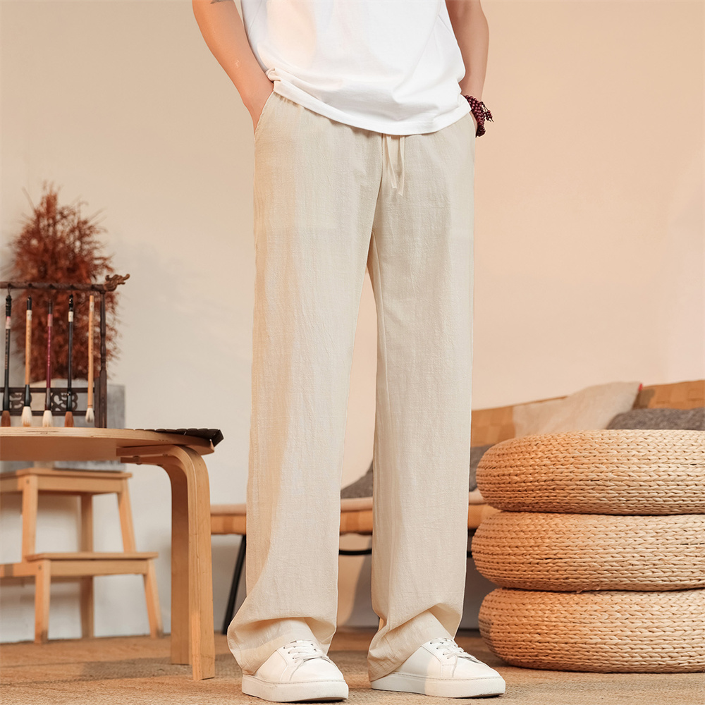Men's Cotton Linen Pants Breat - Men'S Fashion Linen Pants ulasan dan harga